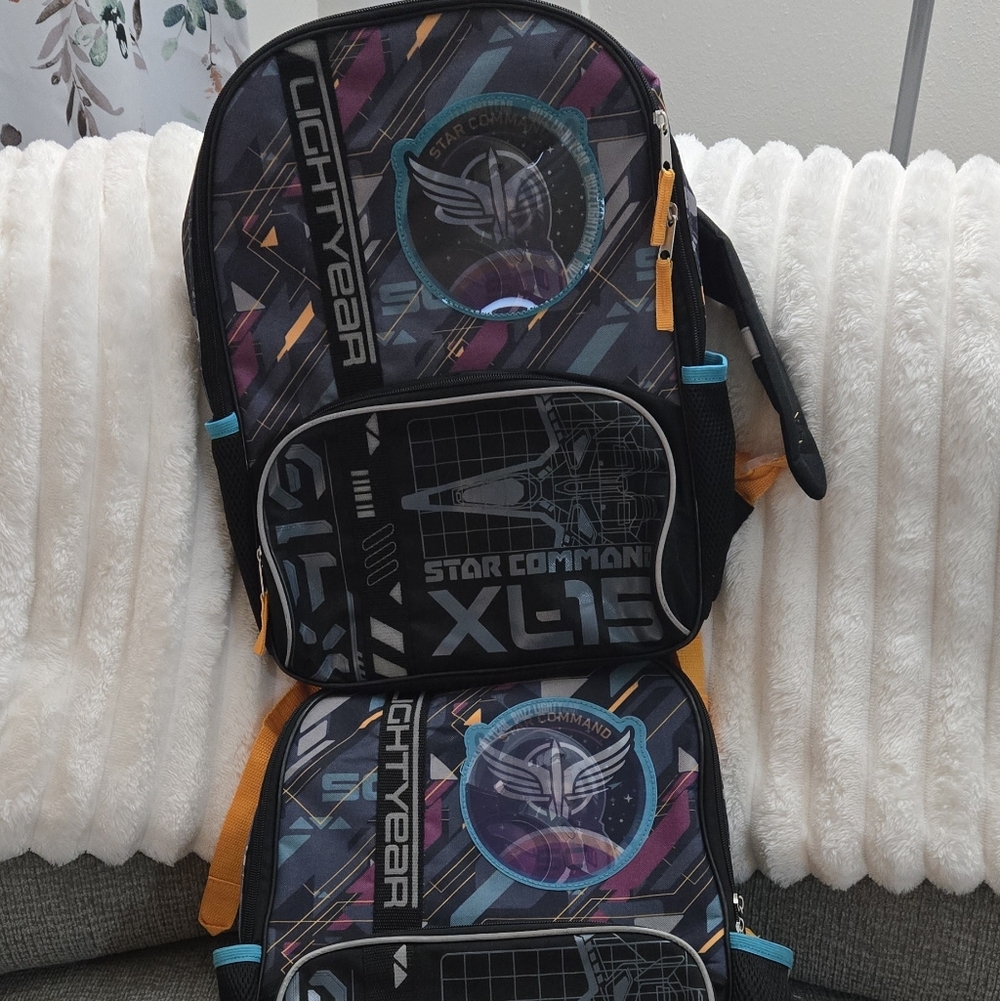 Disney Pixar Lightyear Hologram Kids' 16" Black School Backpack Bundle